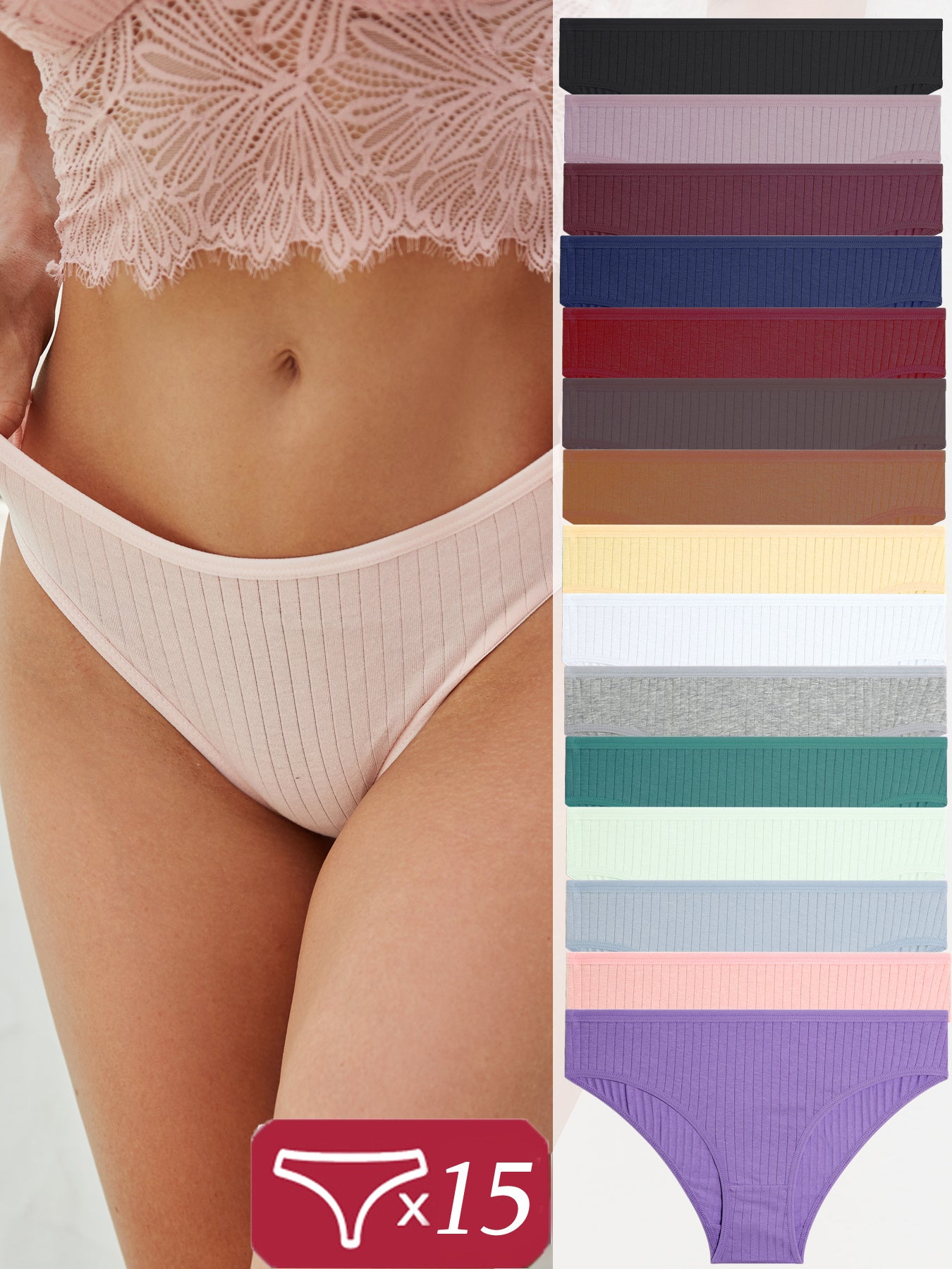 15pcs Lace Women Panties Christmas Gift Underwear Women Briefs Comfortable Female Underpants Solid Color Pantys Lingerie S-XL